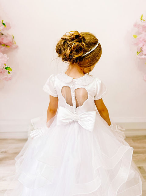 Crystal & Pearl Queen Of Hearts White Communion Dress
