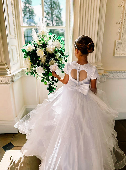 Crystal & Pearl Queen Of Hearts White Communion Dress