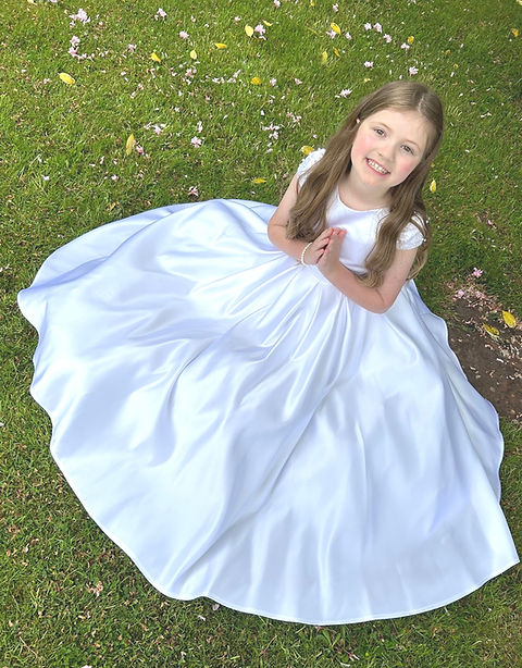 SALE COMMUNION DRESS Crystal & Pearl Isabella White Communion Dress Age 8