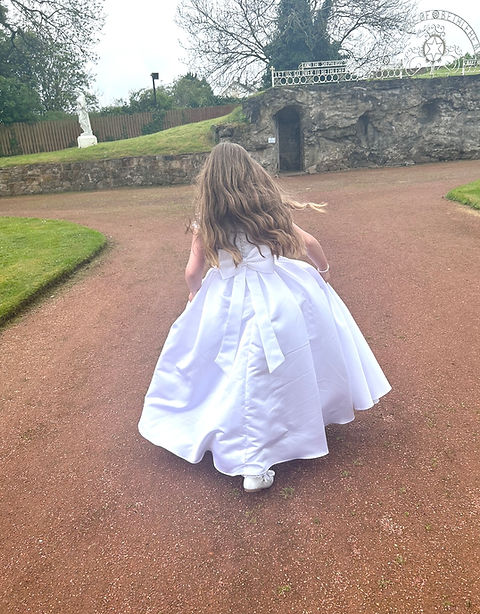 SALE COMMUNION DRESS Crystal & Pearl Isabella White Communion Dress Age 8