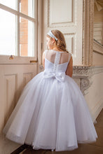 Load image into Gallery viewer, Crystal &amp; Pearl Diva White Communion Dress (Tulle Skirt)
