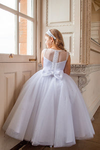 Crystal & Pearl Diva White Communion Dress (Tulle Skirt)