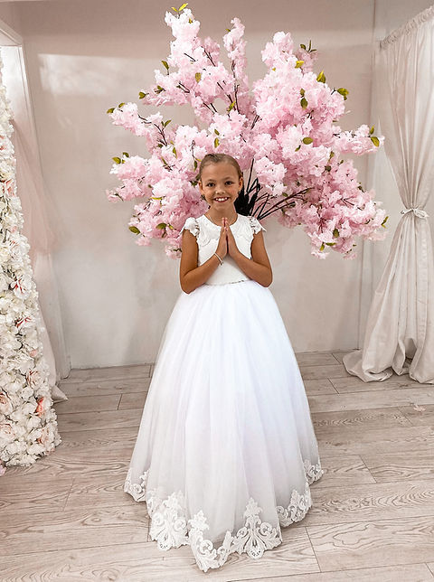 SALE COMMUNION DRESS Crystal & Pearl Janetta White Communion Dress Age 10