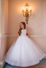 Load image into Gallery viewer, Crystal &amp; Pearl Avery White Communion Dress (Tulle Skirt)
