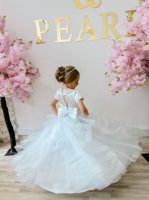 Crystal & Pearl Queen Of Hearts White Communion Dress