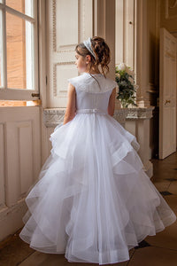 Crystal & Pearl Decadence White Communion Dress (Ruffle Skirt)
