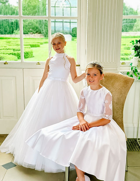 SALE COMMUNION DRESS Crystal & Pearl New York White Communion Dress (tulle skirt) Age 9