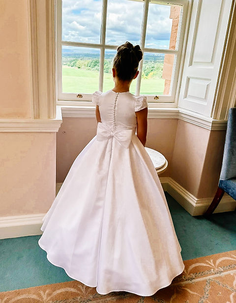 SALE COMMUNION DRESS Crystal & Pearl Isabella White Communion Dress Age 8