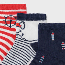 Load image into Gallery viewer, SUMMER SALE Mayoral Set of 3 tricolour socks for boy
