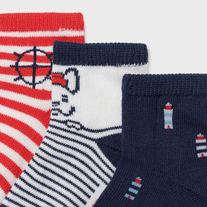 SUMMER SALE Mayoral Set of 3 tricolour socks for boy