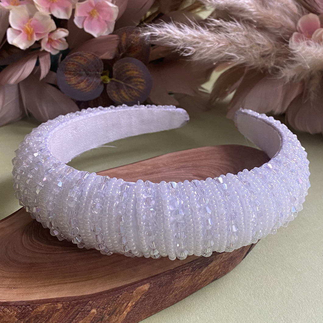 Linzi Jay Padded Pearl & Crystal Hairband:-LM262