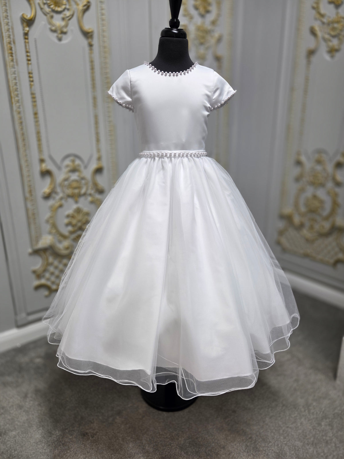 KINDLE EXCLUSIVE Sweetie Pie Girls White Communion Dress:- S-SR742 KD