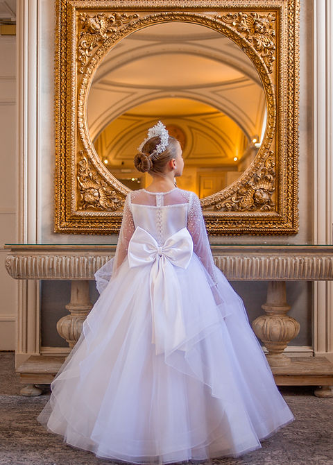 Crystal & Pearl Karolina White Communion Dress (Tulle Skirt)