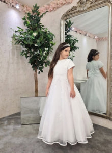 SALE COMMUNION DRESS Little People Girls White Communion Dress:- Samoa Age 6, 7 & 9