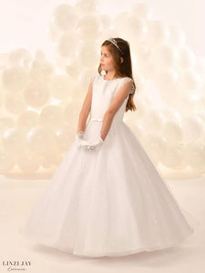Linzi Jay Girls White Communion Dress:- Remi