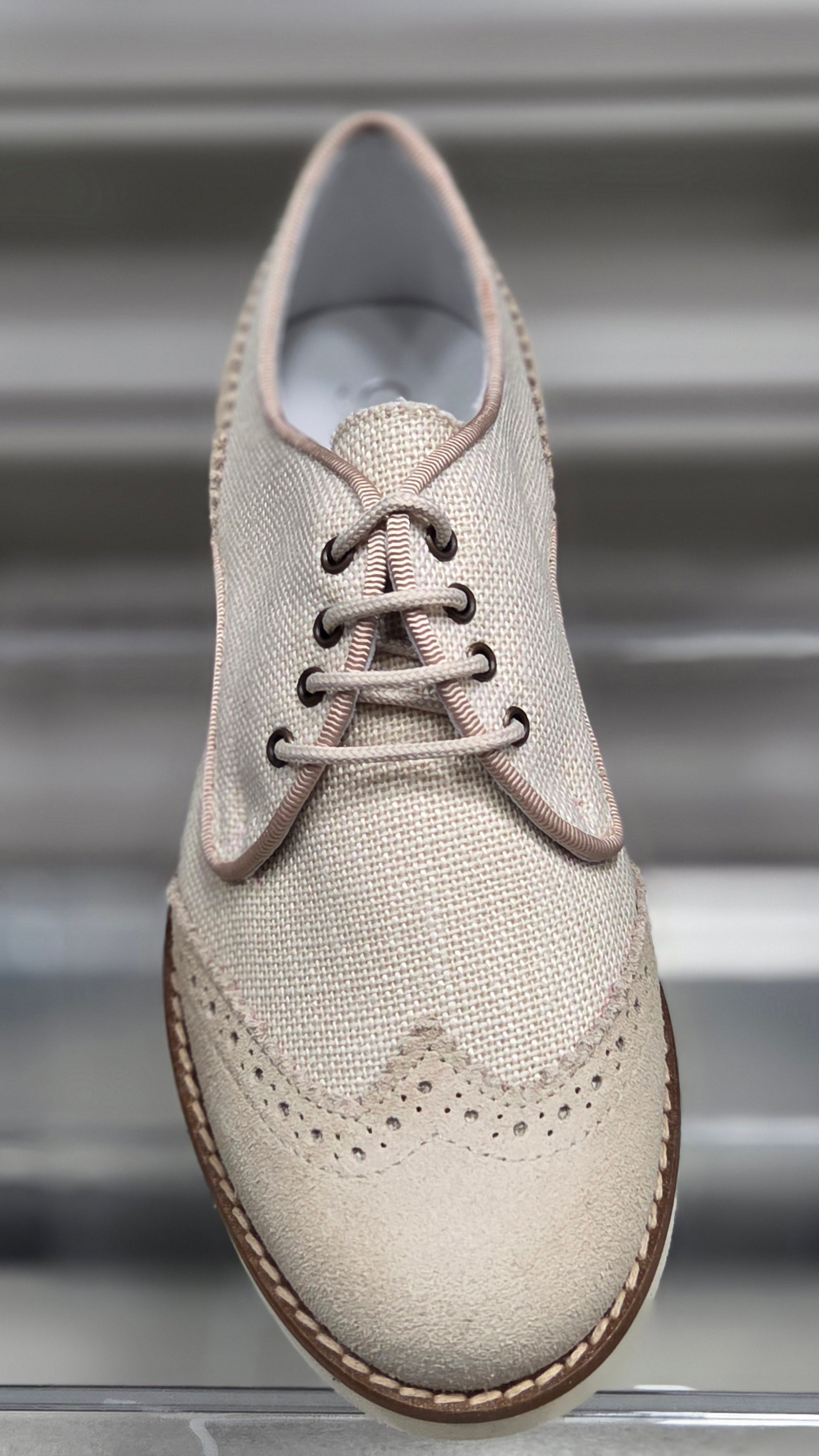 Boys Shoe Gux 2 Tone Brogue Beige