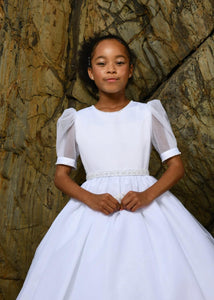Paula's Communion Girls White Communion Dress:- PJ94