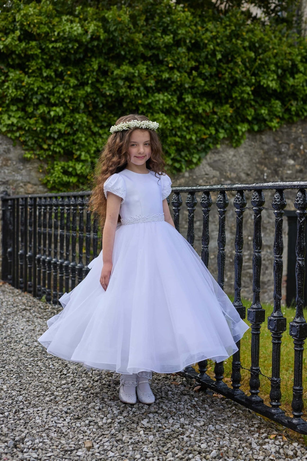 Isabella Girls White Communion Dress:- IS27462