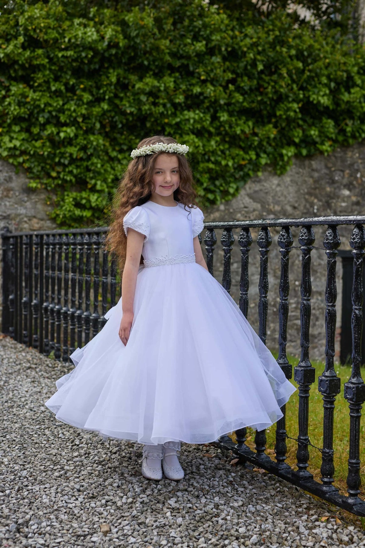 Isabella Girls White Communion Dress:- IS27462
