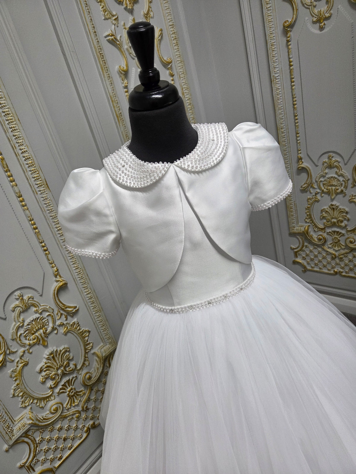 Isabella Girls White Communion Dress:- IS27438