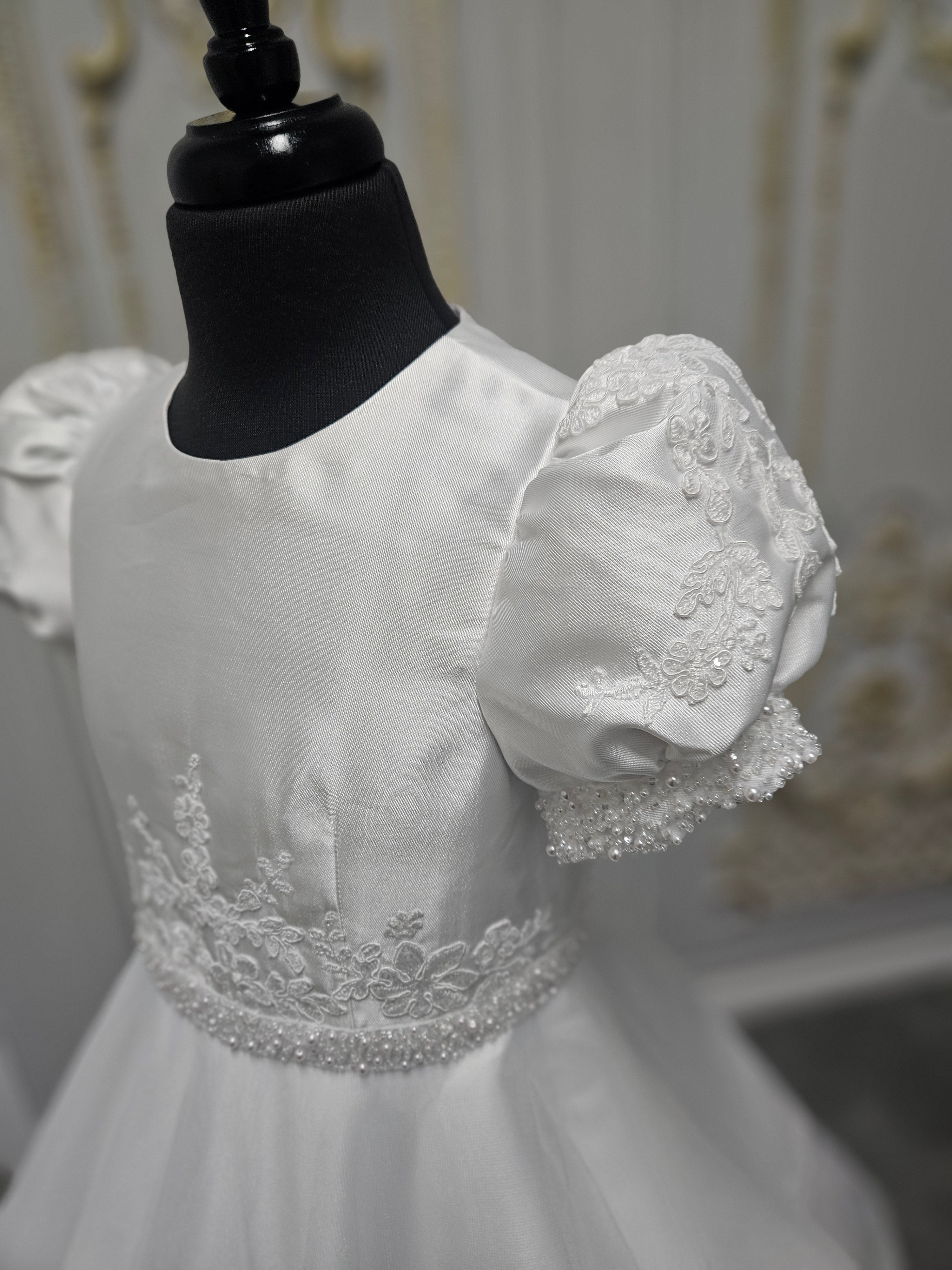 Isabella Girls White Communion Dress:- IS26304