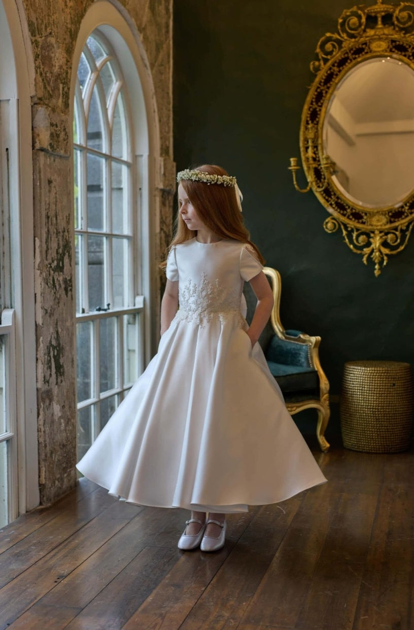 Isabella Girls White Communion Dress IS27482