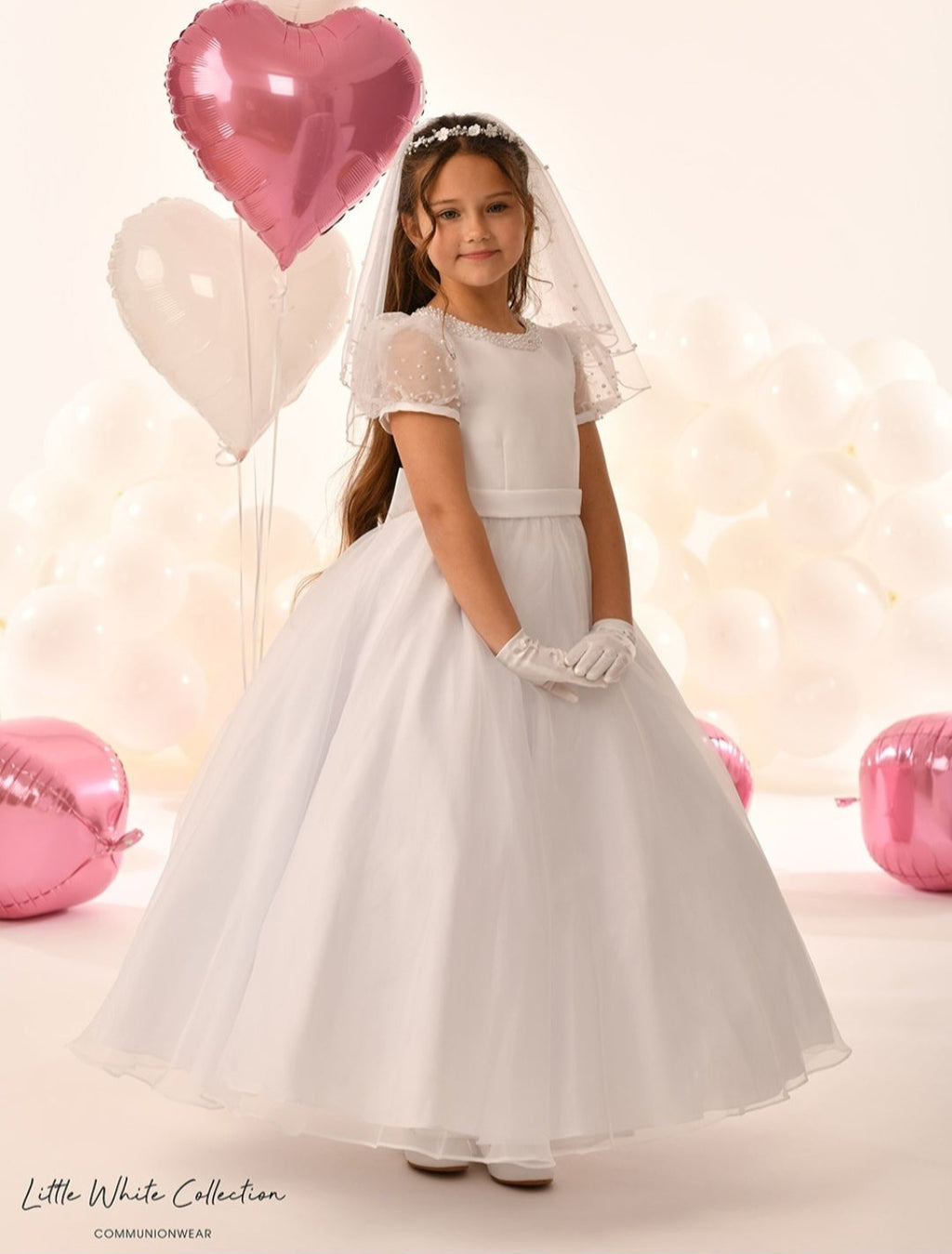 Little White Collection White Communion Dress:- LWCD229