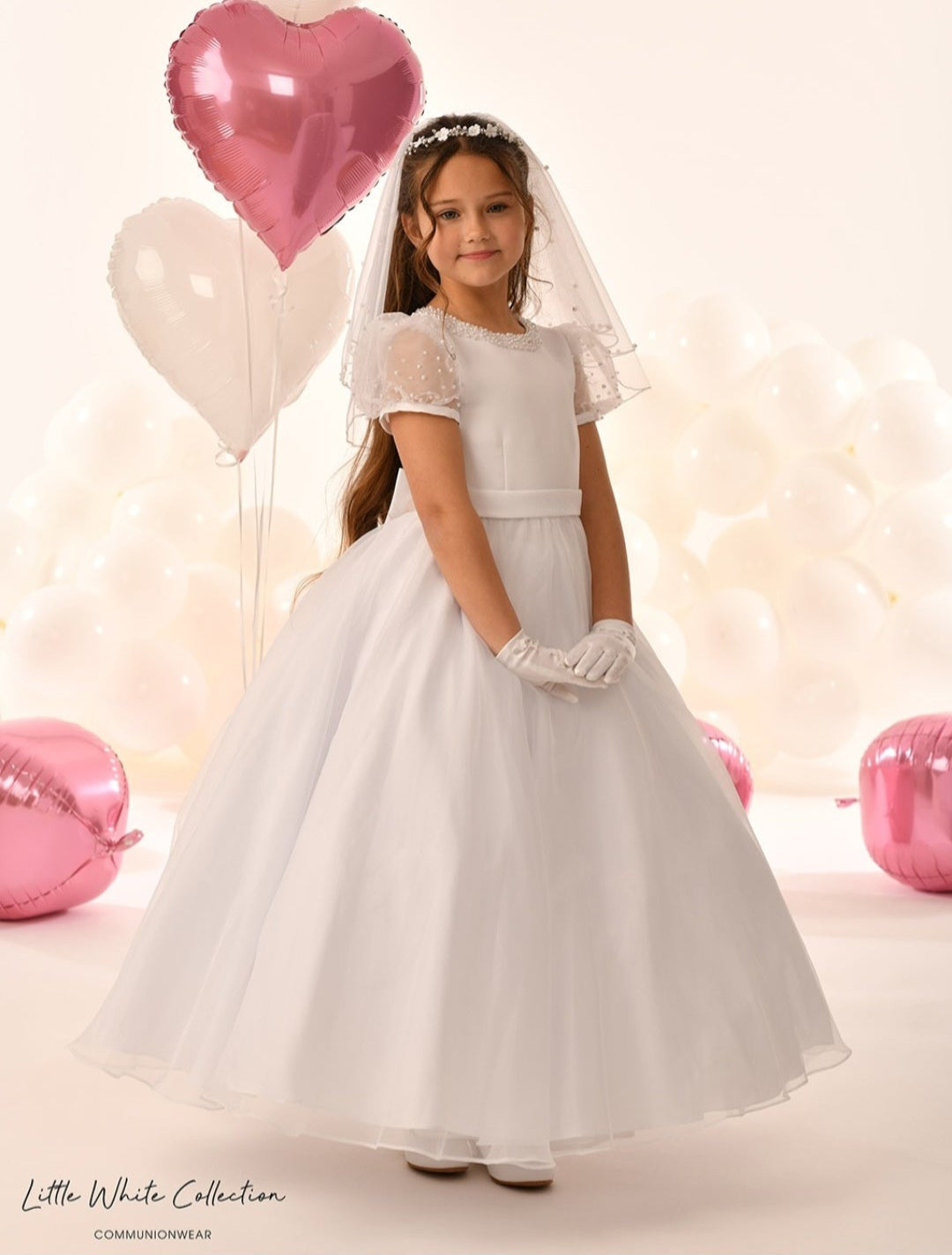 Little White Collection White Communion Dress:- LWCD229