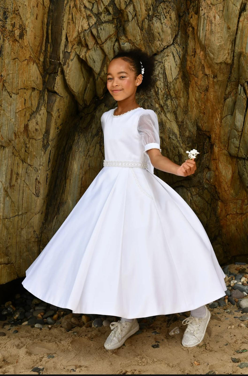 Paula's Communion Girls White Communion Dress:- PJ92