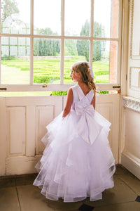 Crystal & Pearl Tiffany White Communion Dress (Ruffle Skirt)