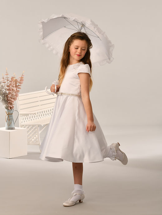 Sienna Rose By Sweetie Pie Girls White Communion Dress:- SR723