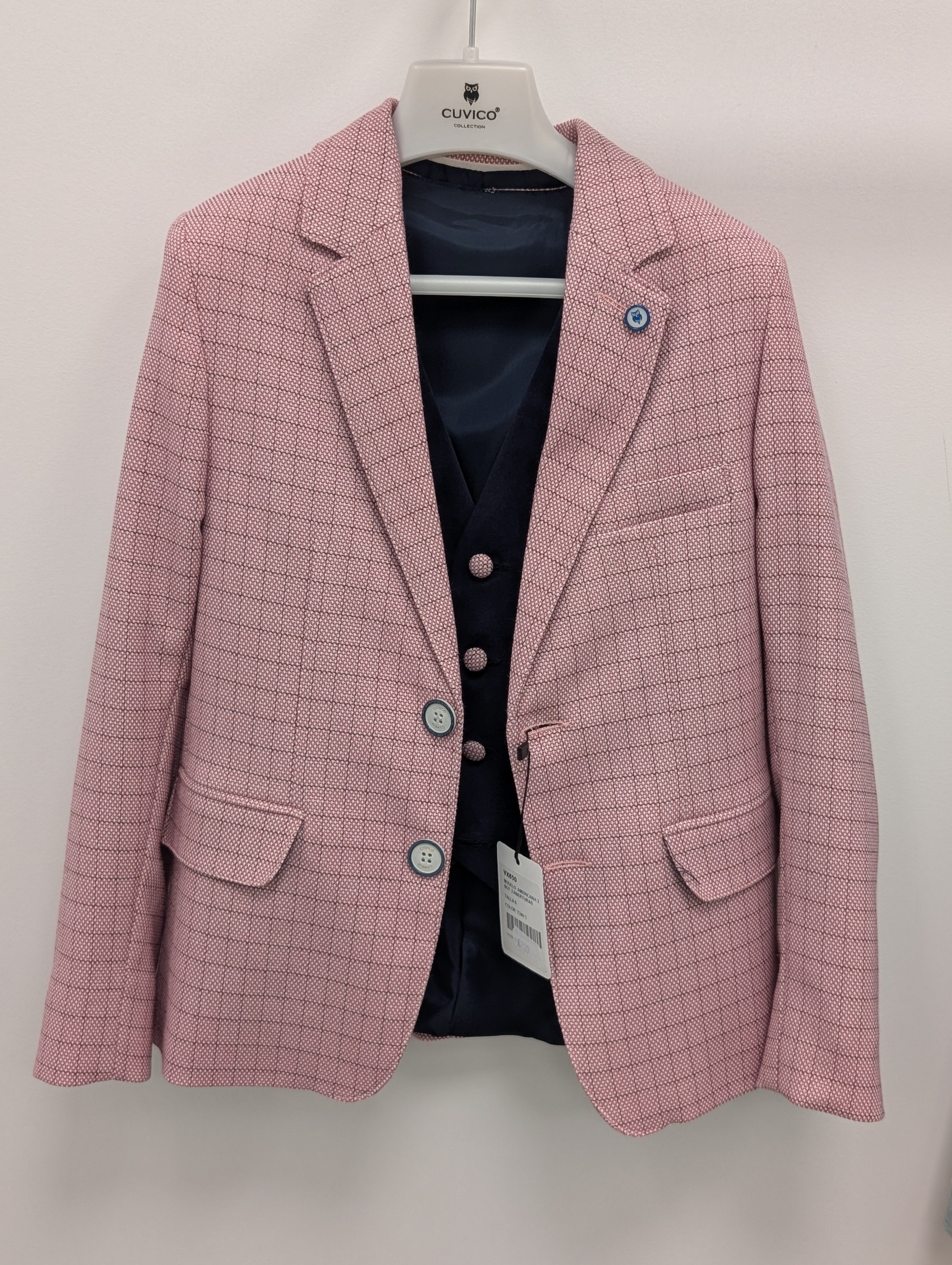 Cuvico Boys pink Cheque Blazer