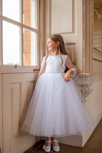 Crystal & Pearl Broadway White Communion Dress (Straight Beaded Skirt)