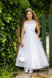 SALE COMMUNION DRESS Celebrations Girls White Communion Dress:- Nasrin Age 8