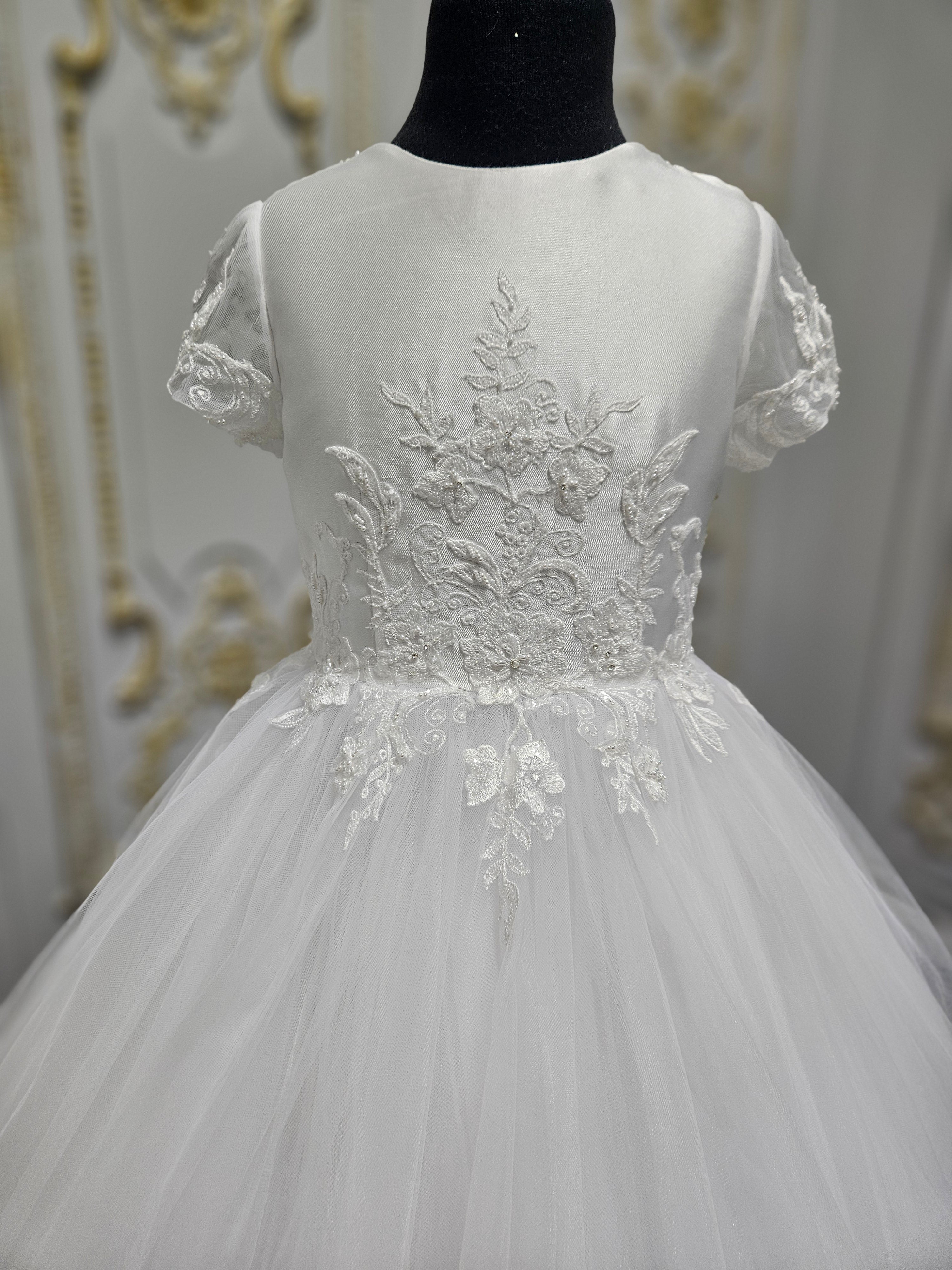 COMMUNION DRESS Isabella Girls White Communion Dress IS26390 EXCLUSIVE TO KINDLE
