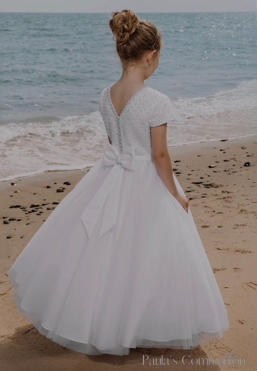 Paula's Communion Girls White Communion Dress:- PJ111