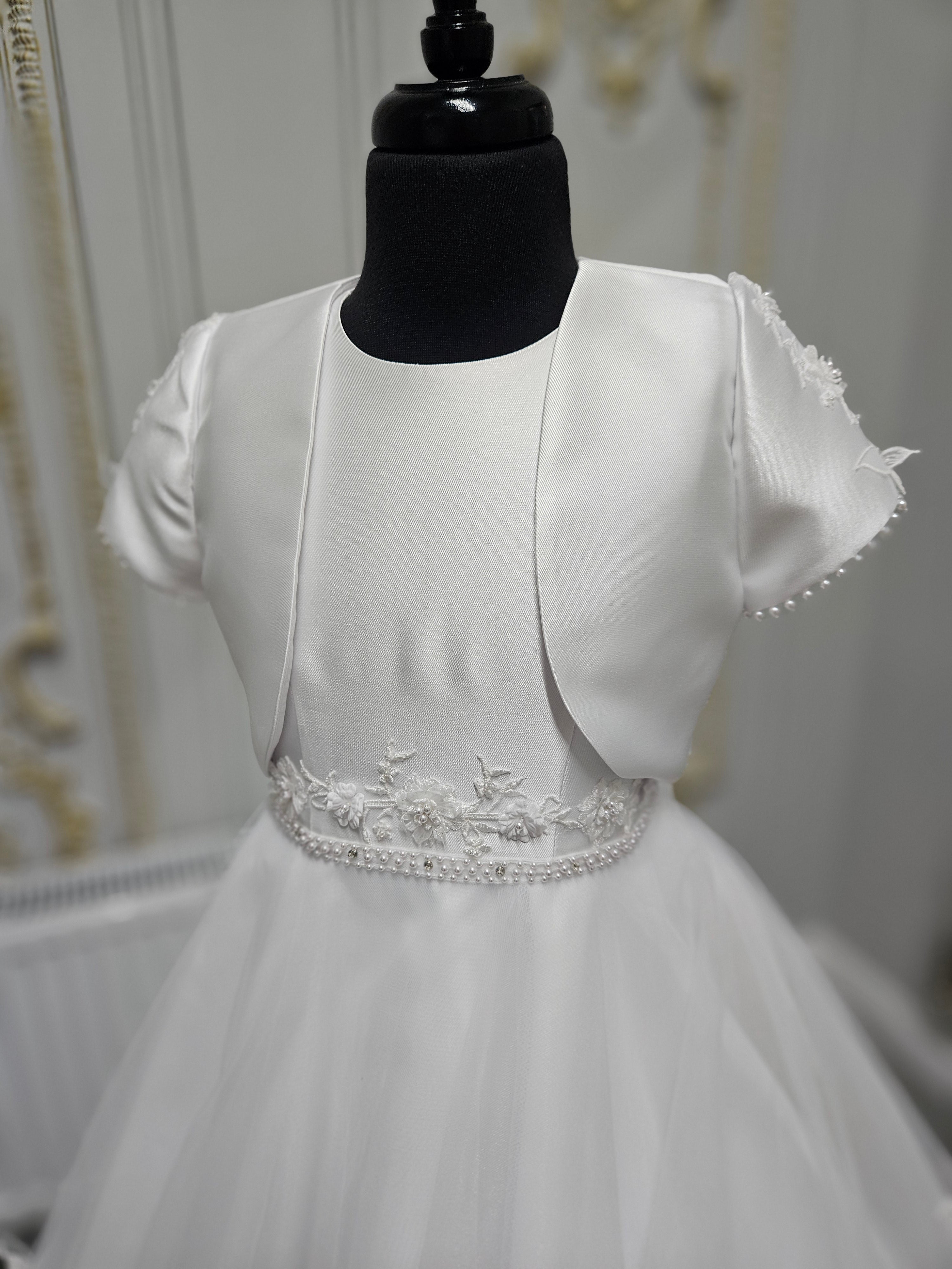 SALE COMMUNION DRESS KOKO Girls White Communion Dress:- KO25814/816 Age 5 & 6