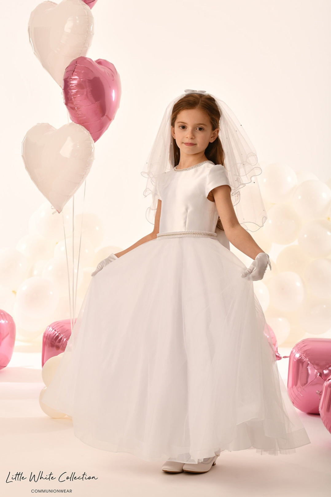 Little White Collection White Communion Dress:- LWCD228