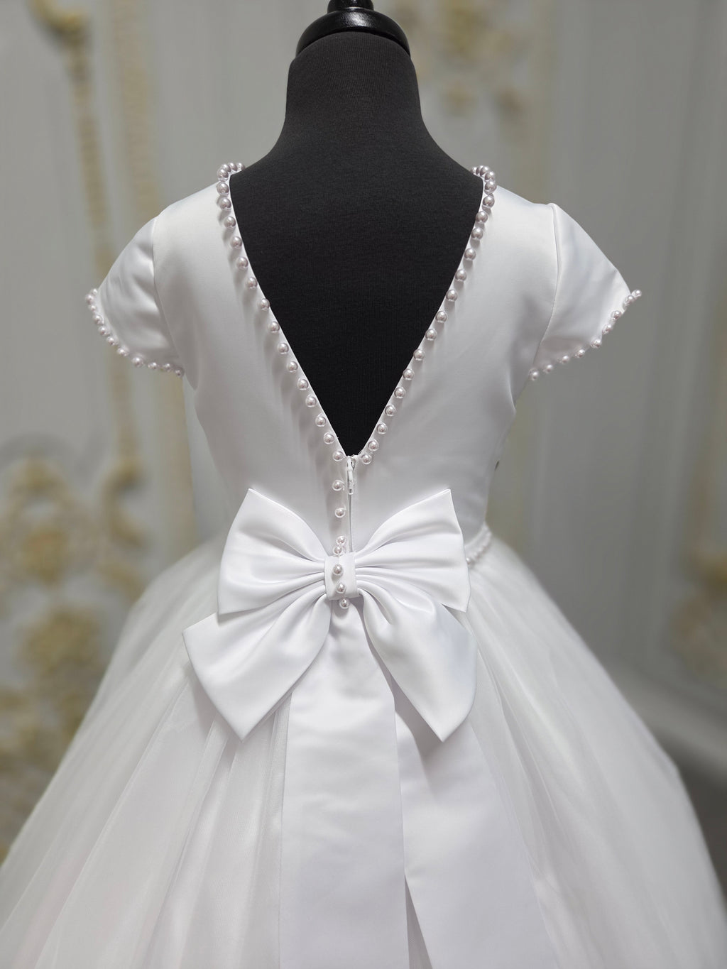 KINDLE EXCLUSIVE Sweetie Pie Girls White Communion Dress:- S-SR742 KD