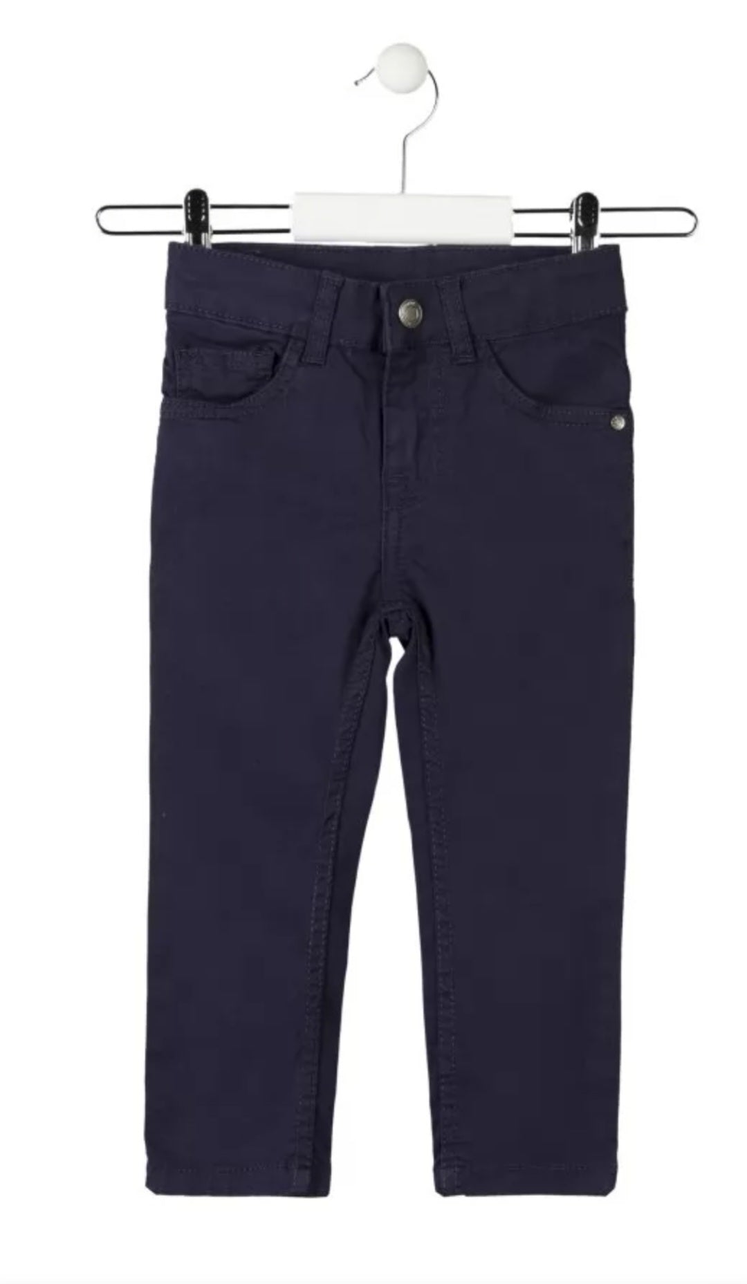 SUMMER SALE Losan Boys Twill Skinny Trousers:Navy AGE 5