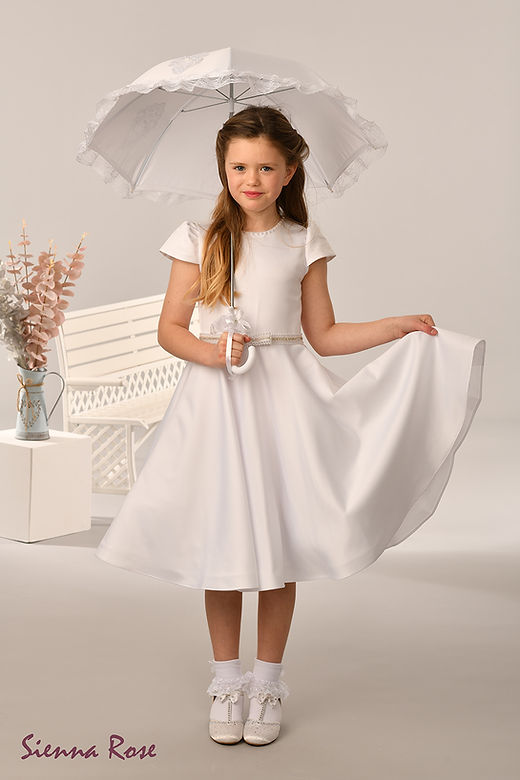 Sienna Rose By Sweetie Pie Girls White Communion Dress:- SR723