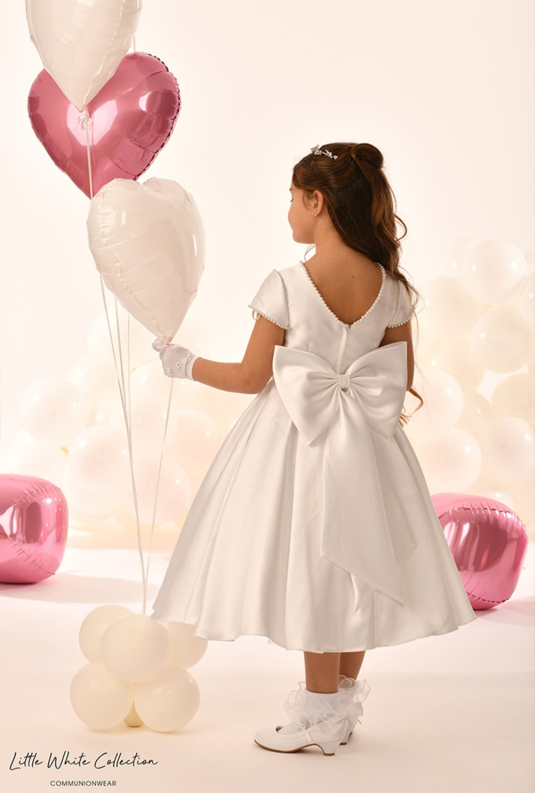 Little White Collection White Communion Dress:- LWCD231