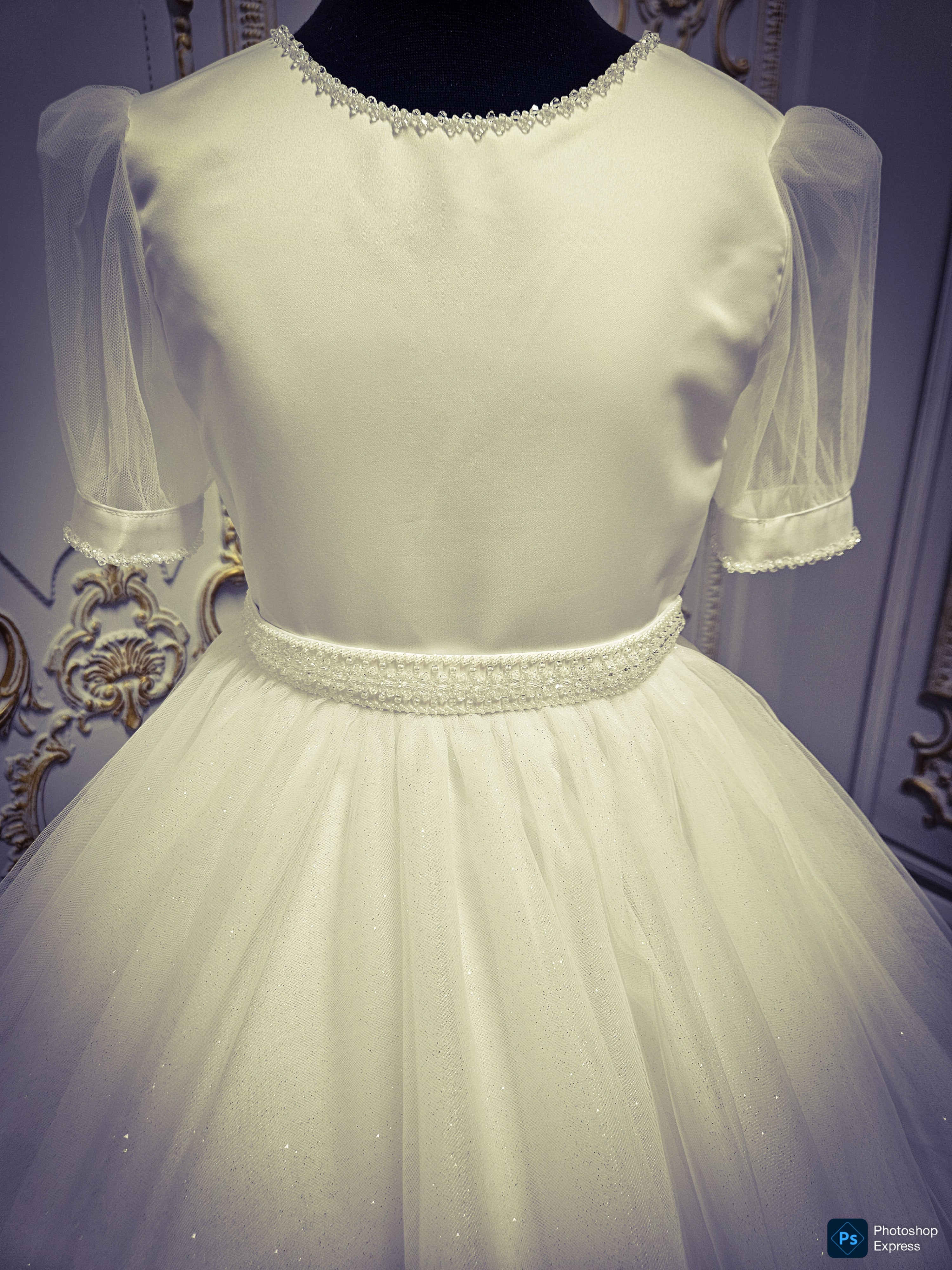 KINDLE EXCLUSIVE Girls White Communion Dress:- PJ106