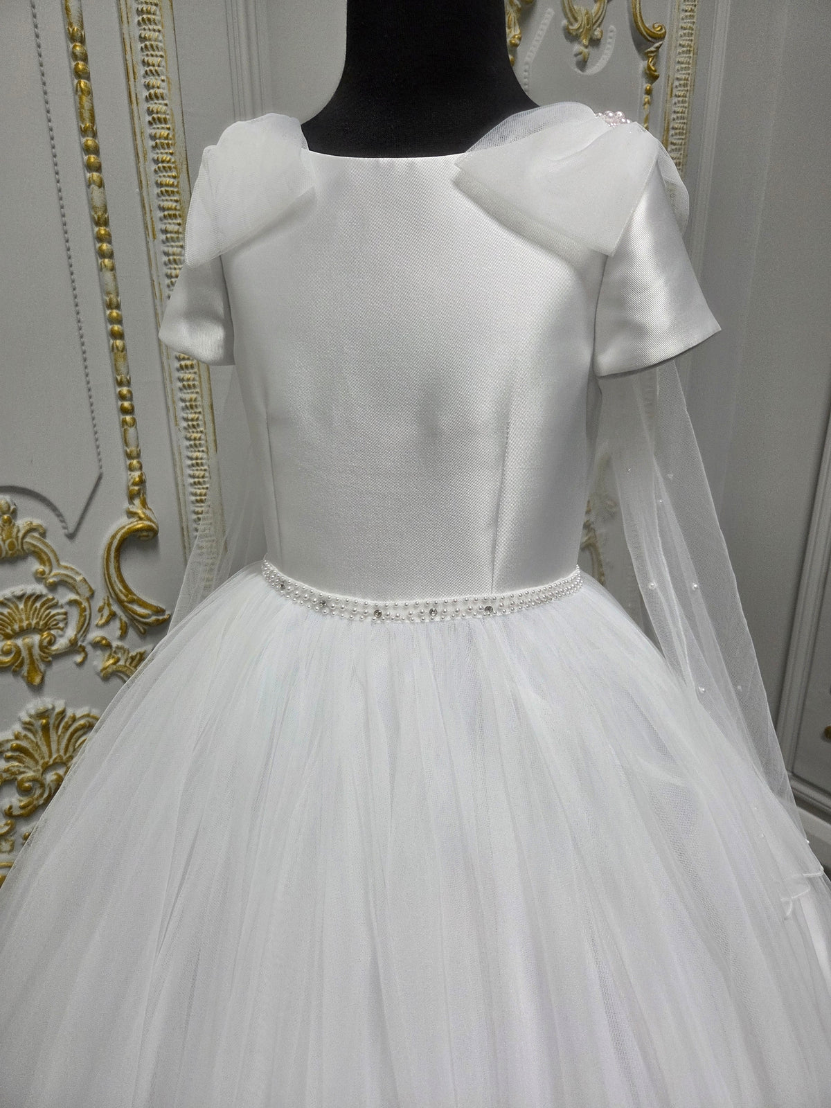 Isabella Girls White Communion Dress IS27500 EXCLUSIVE TO KINDLE