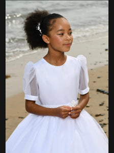 Paula's Communion Girls White Communion Dress:- PJ94