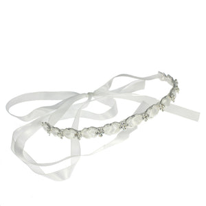 Linzi Jay Diamante, Pearl & Ribbon Bun Tiara:- LM185