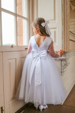 Load image into Gallery viewer, Crystal &amp; Pearl Broadway White Communion Dress (Straight Beaded Skirt)
