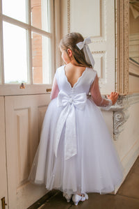 Crystal & Pearl Broadway White Communion Dress (Straight Beaded Skirt)