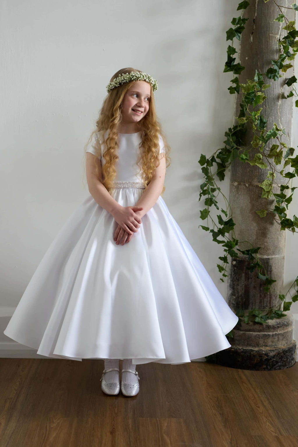 Isabella Girls White Communion Dress:- KO27748