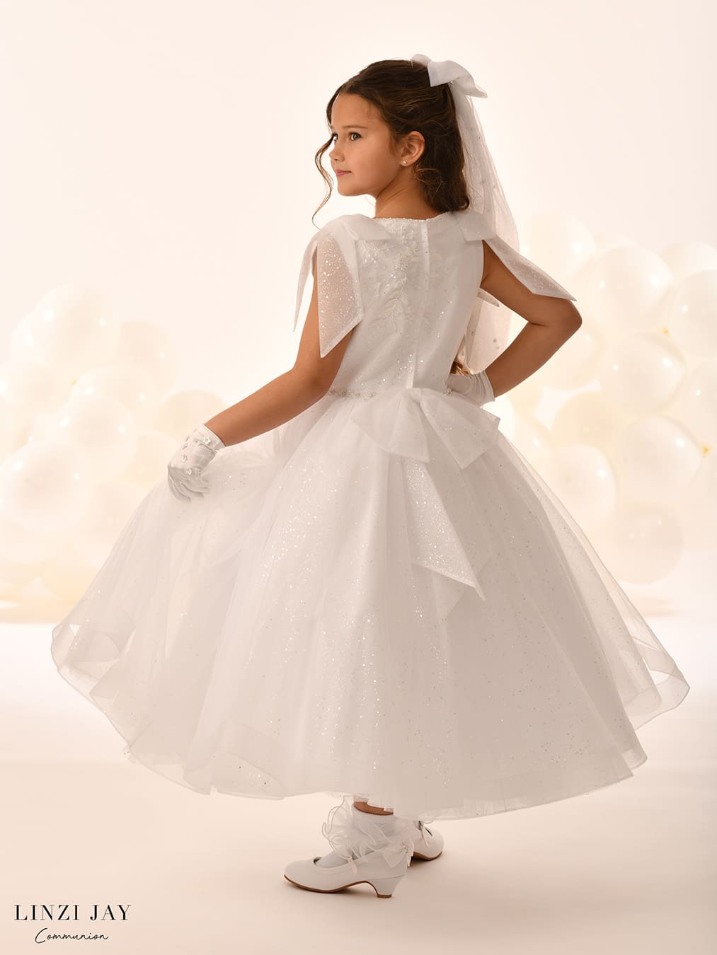 Linzi Jay Girls White Communion Dress:- Khalilah